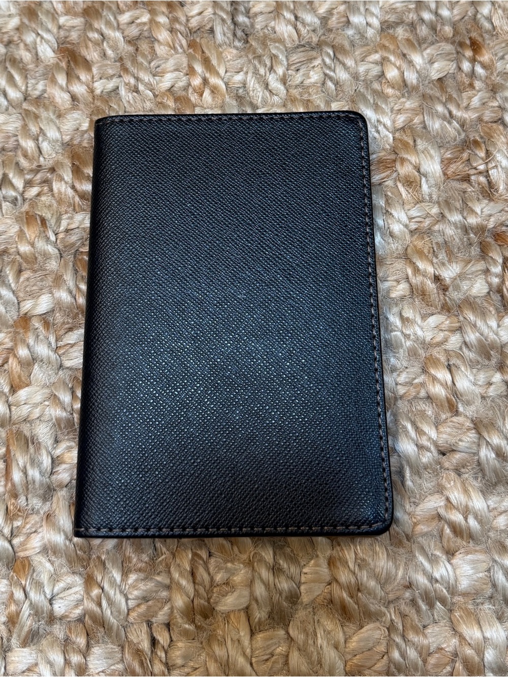 Black Leather Passport Wallet